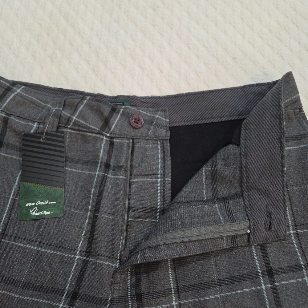 O'Neill Men's 38 Sterling Shorts Grey Plaid Chino Golf Casual - Picture 6 of 10